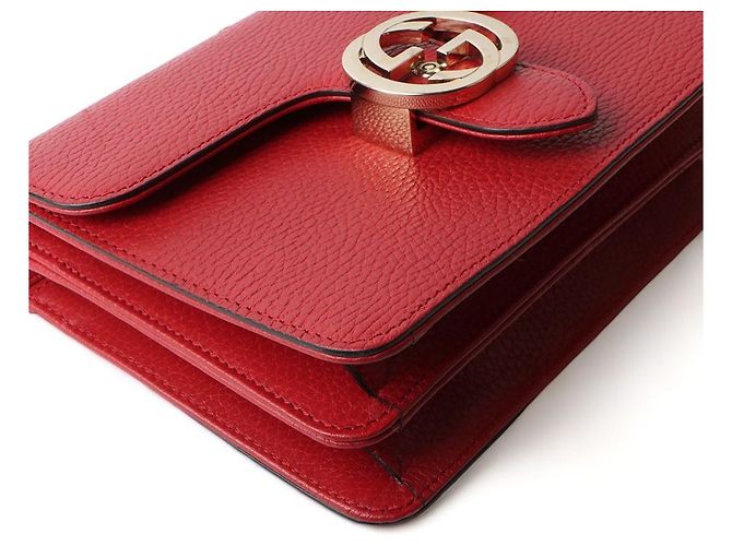 Padlock Gucci Borsa a tracolla con catena intrecciata Rosso - vista 5