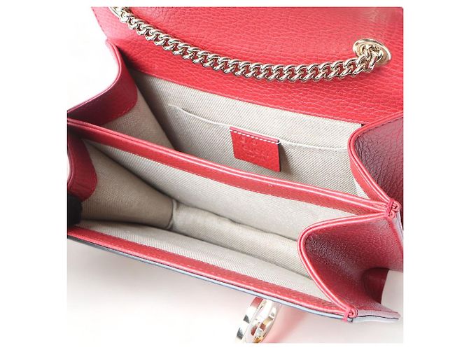Padlock Gucci Borsa a tracolla con catena intrecciata Rosso - vista 7