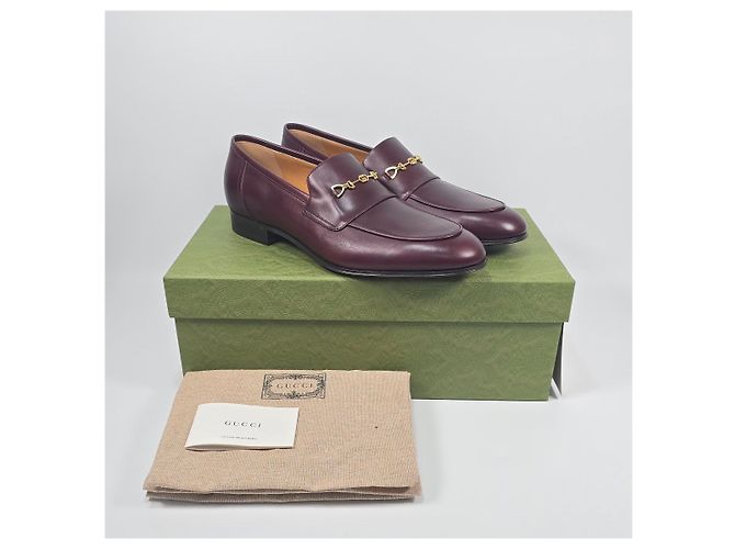 Gucci Mocassino in pelle con morsetto Rosso - vista 2