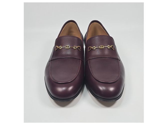 Gucci Mocassino in pelle con morsetto Rosso - vista 3