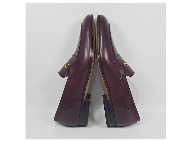 Gucci Mocassino in pelle con morsetto Rosso - vista 5