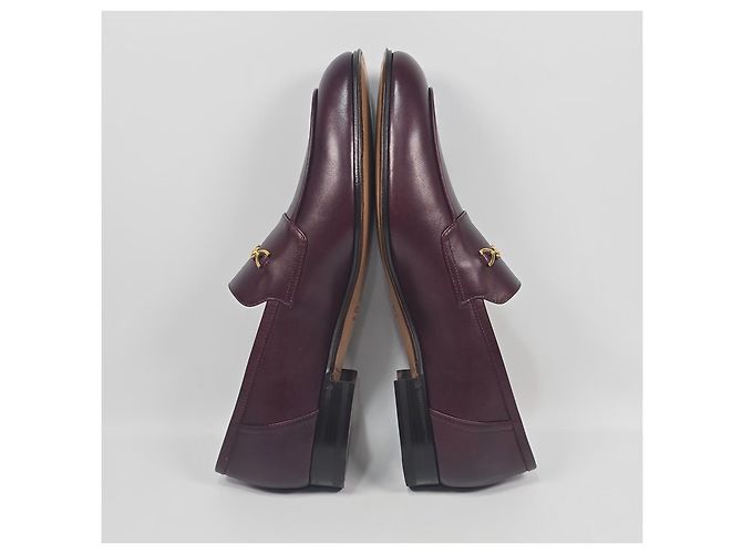 Gucci Mocassino in pelle con morsetto Rosso - vista 6