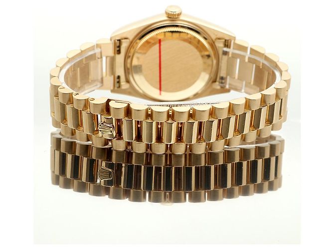 Rolex Orologio in oro da uomo Day-Date, quadrante romano oro champagne opaco D'oro - vista 25