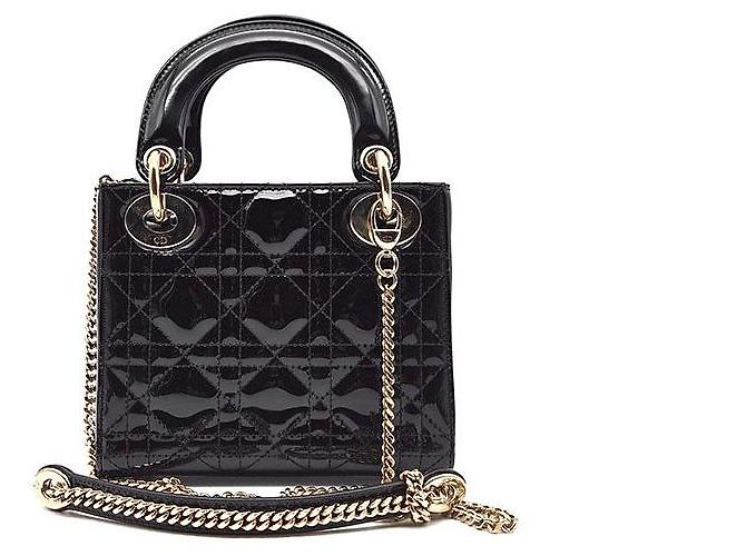 Borsa Lady Patent Christian Dior Nero - vista 3