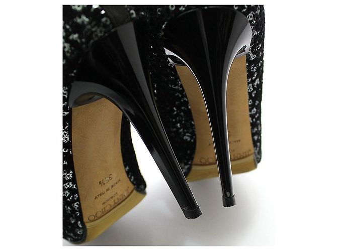 Jimmy Choo Décolleté con tacco alto in velluto e paillettes Marrone - vista 11