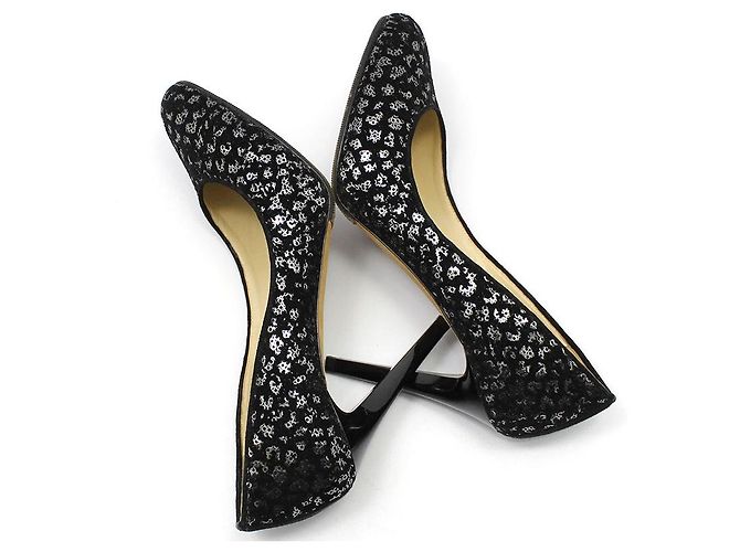 Jimmy Choo Décolleté con tacco alto in velluto e paillettes Marrone - vista 8