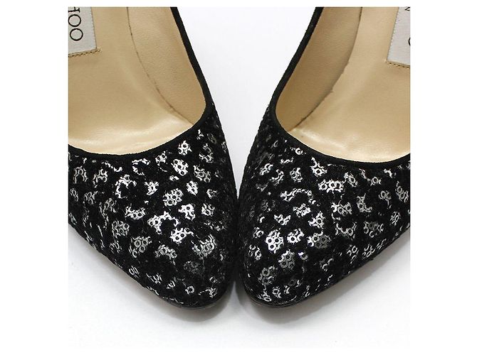 Jimmy Choo Décolleté con tacco alto in velluto e paillettes Marrone - vista 9