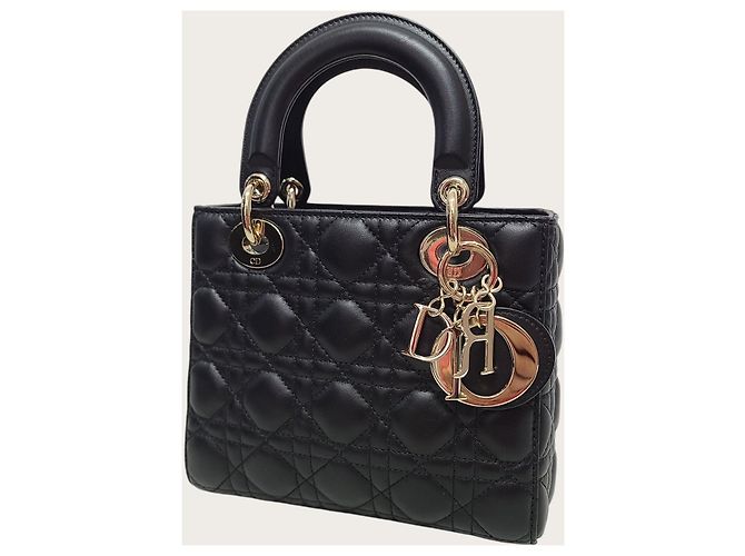 Dior Borsa Lady MY ABC Small in agnello Cannage nero - vista 2