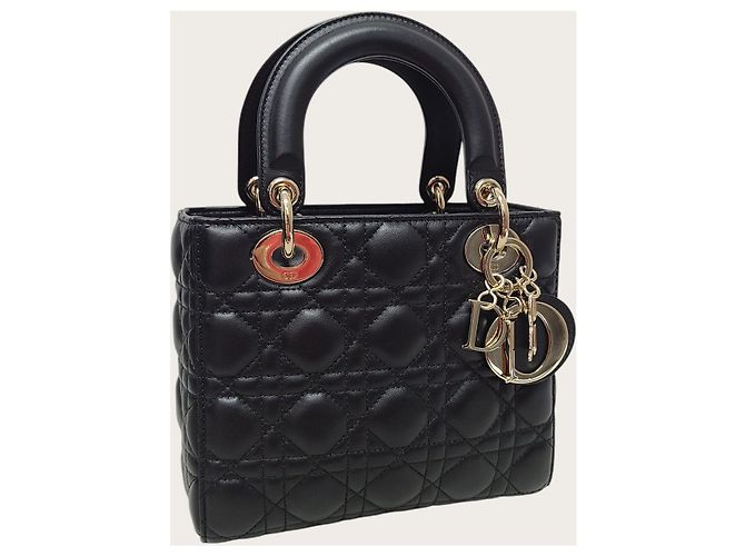 Dior Borsa Lady MY ABC Small in agnello Cannage nero - vista 3