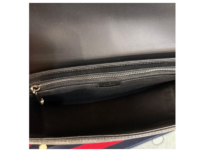 Gucci Borsa a tracolla in tela nera Nero - vista 8