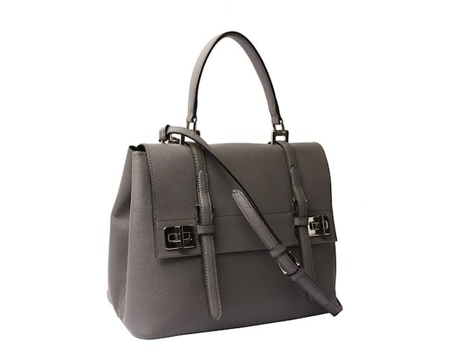 Prada Borsa a Spalla Saffiano Queer Marrone - vista 2