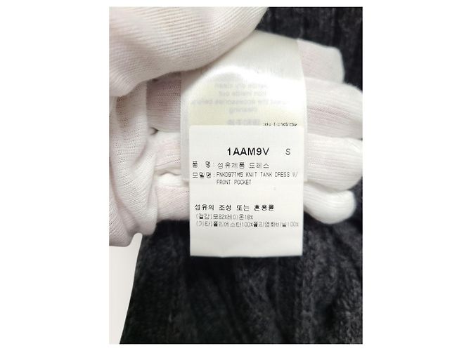Louis Vuitton Geripptes T-Kleid aus Shetlandwolle, Farbe Charcoal Braun - Ansicht 6