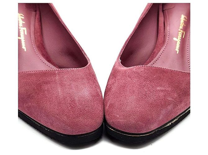 Décolleté in scamosciato Salvatore Ferragamo Rosso - vista 3