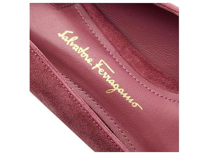 Décolleté in scamosciato Salvatore Ferragamo Rosso - vista 6