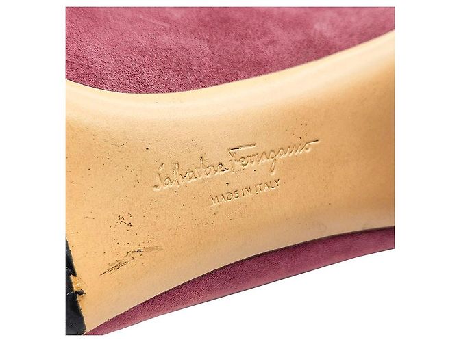 Décolleté in scamosciato Salvatore Ferragamo Rosso - vista 7
