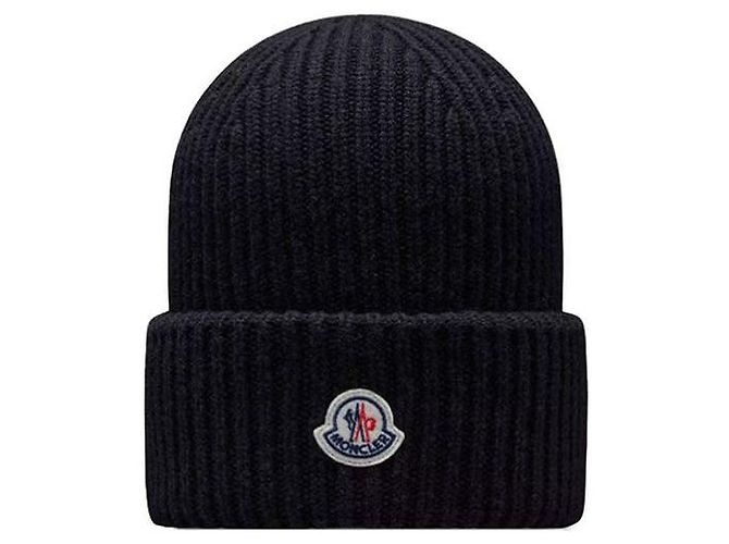 Moncler Berretto in lana e cashmere con logo Nero - vista 5