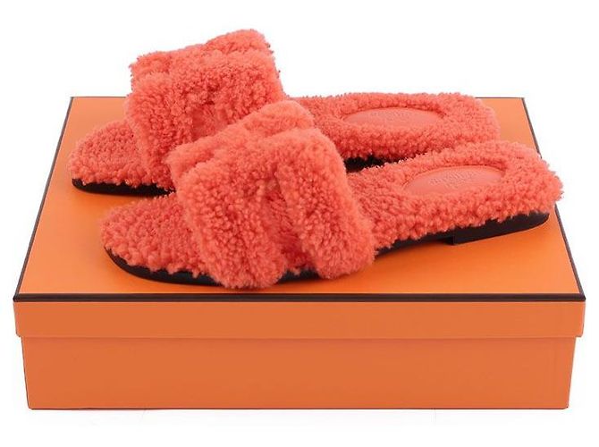 Hermès Oran Sandalen Rot - Ansicht 11