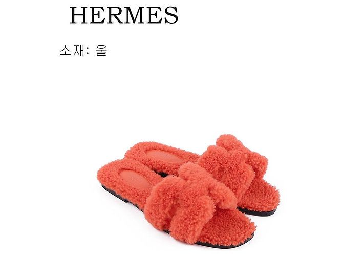Hermès Oran Sandalen Rot - Ansicht 2