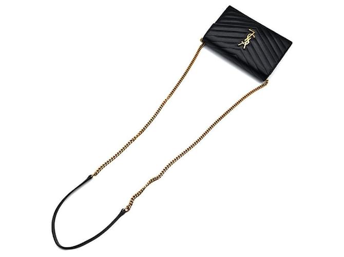 Saint Laurent Borsa a tracolla Monogram Envelope Chain Nero - vista 4