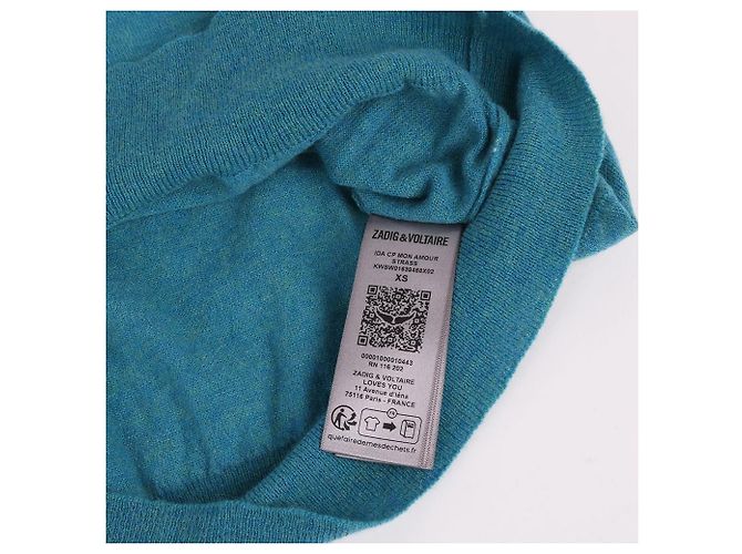 Zadig & Voltaire Cashmere Aqua XS T-Shirt für Damen Blau - Ansicht 8