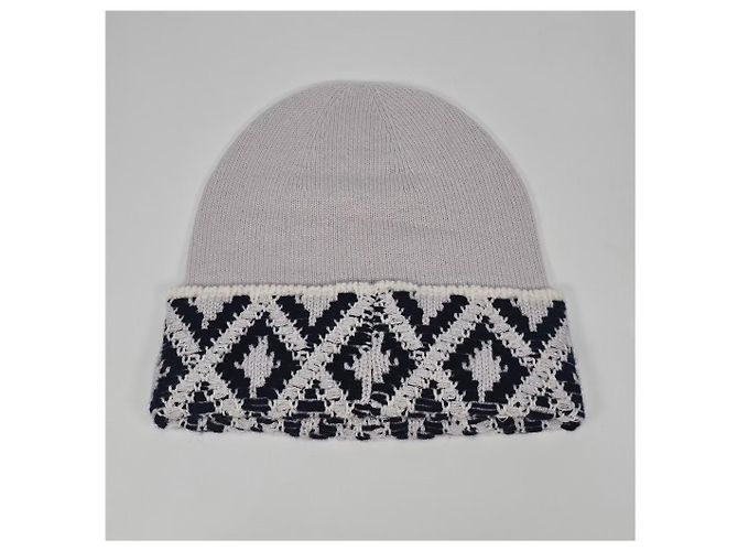 Chanel Cashmere-Beanie und Handschuhwärmer-Set Silber - Ansicht 5