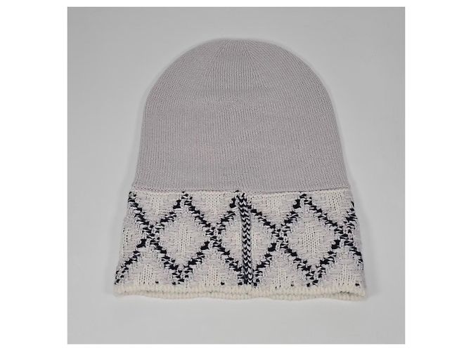 Chanel Cashmere-Beanie und Handschuhwärmer-Set Silber - Ansicht 6