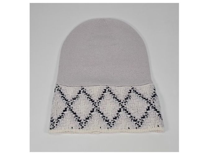 Chanel Cashmere-Beanie und Handschuhwärmer-Set Silber - Ansicht 7