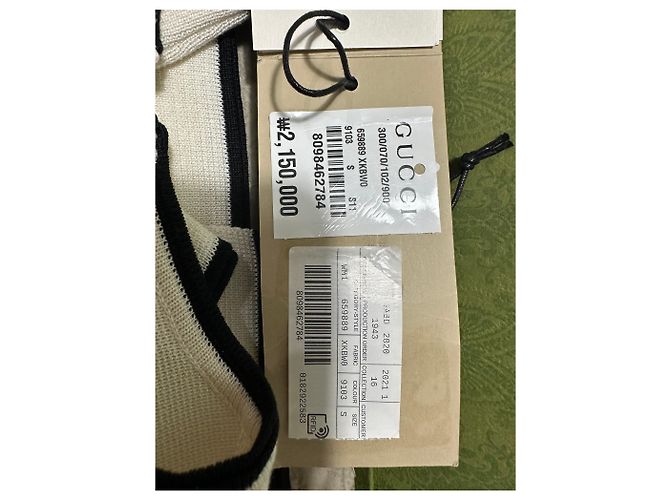 Gucci Broche Kai em malha de seda e algodão Prata - vista 8