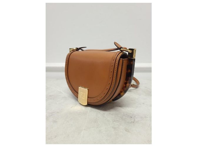 Fendi Borsa a tracolla Moonlight in pelle marrone e tonalità oro - vista 2