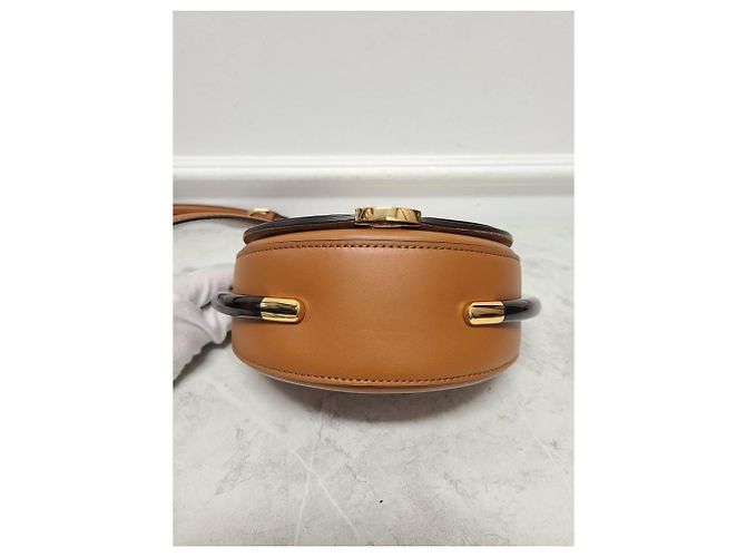 Fendi Borsa a tracolla Moonlight in pelle marrone e tonalità oro - vista 8