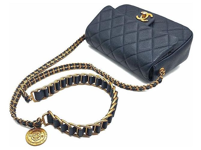 Chanel Borsa a Catena Caviar Soul Blu - vista 5