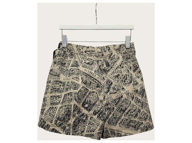 Dior Calça-saia em jacquard de tafetá técnico bege e preto - vista 4