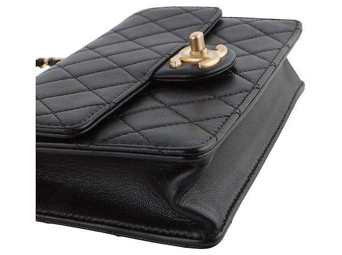 Chanel Borsa a tracolla con patta in perline acriliche Medium Nero - vista 5
