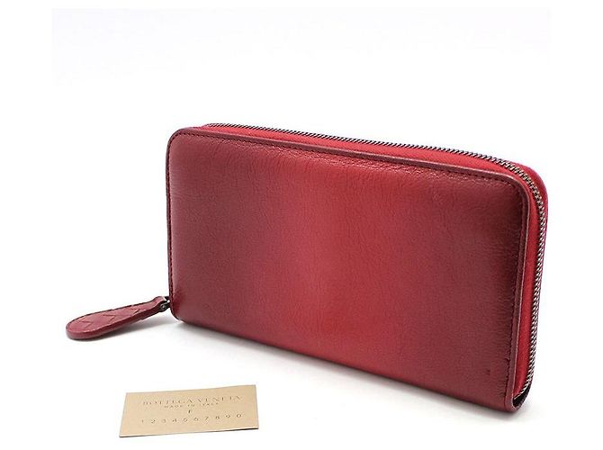 Bottega Veneta Red Gradient Zip Around Long Wallet - view 2