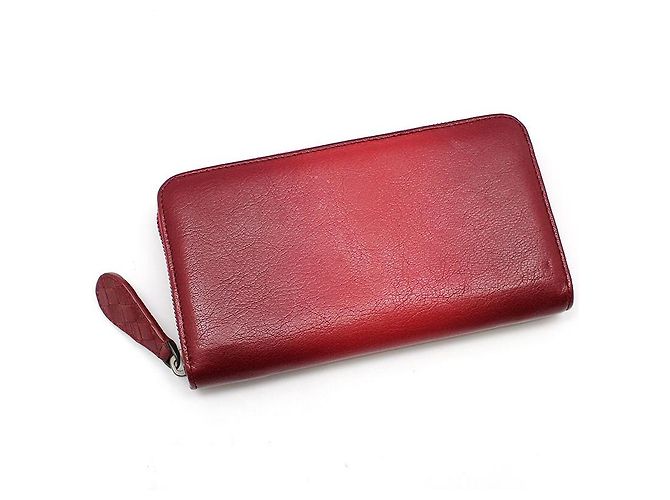 Bottega Veneta Red Gradient Zip Around Long Wallet - view 3