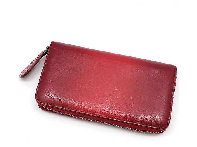 Bottega Veneta Red Gradient Zip Around Long Wallet - view 4