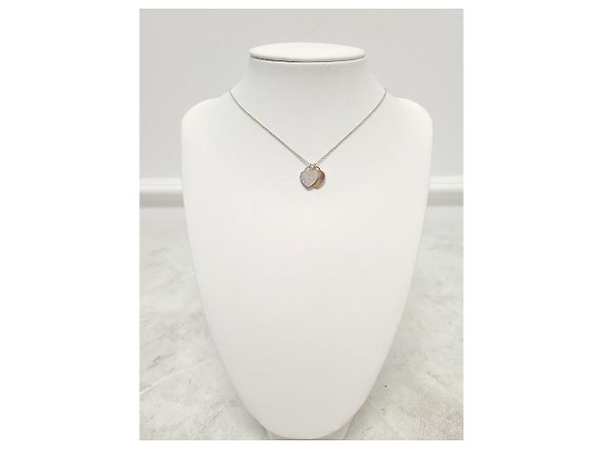 Tiffany & Co Mini Collana con Pendente a Doppio Cuore in Argento e Oro Rosa - vista 2