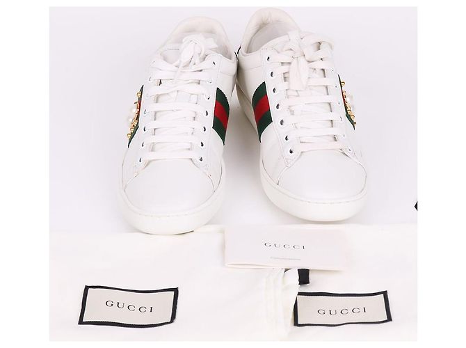 Gucci Sneakers Pearl Stud Ace da donna Bianco - vista 11