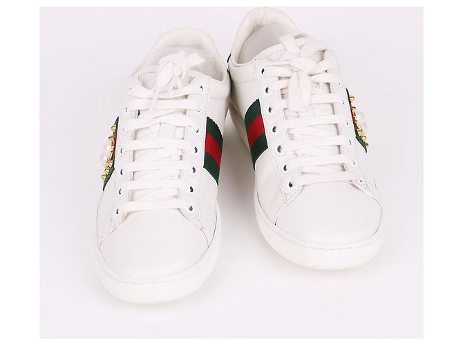 Gucci Sneakers Pearl Stud Ace da donna Bianco - vista 3