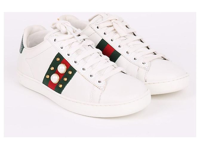 Gucci Sneakers Pearl Stud Ace da donna Bianco - vista 4