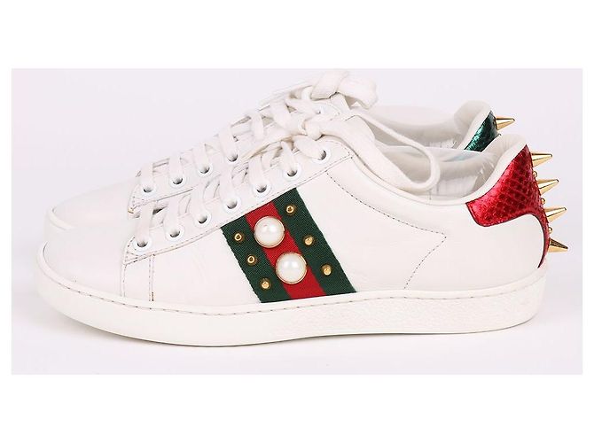 Gucci Sneakers Pearl Stud Ace da donna Bianco - vista 6