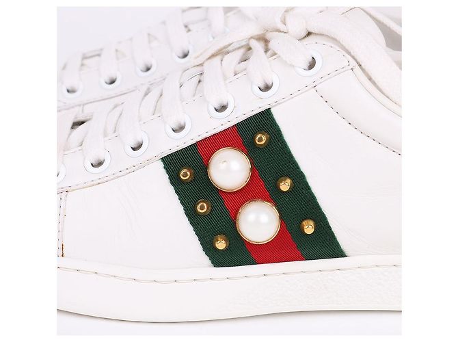 Gucci Sneakers Pearl Stud Ace da donna Bianco - vista 7