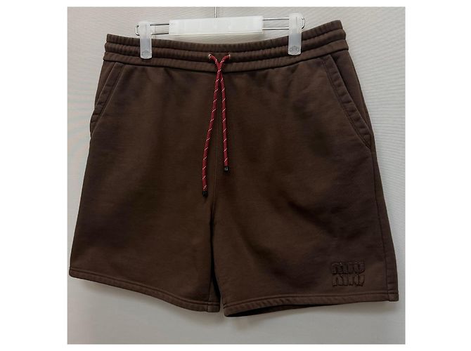 Miu Miu Calças de moletom de algodão com logo Preto - vista 4