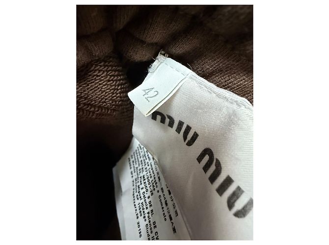 Miu Miu Calças de moletom de algodão com logo Preto - vista 8