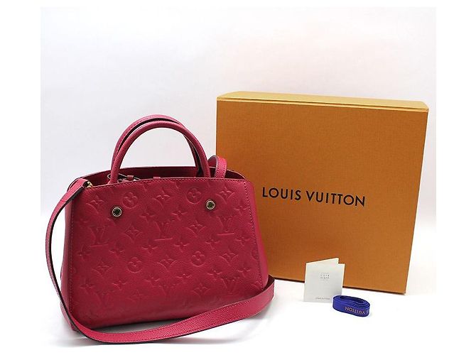 Louis Vuitton Borsa a Spalla Monogram Empreinte Montaigne BB Rosso - vista 2