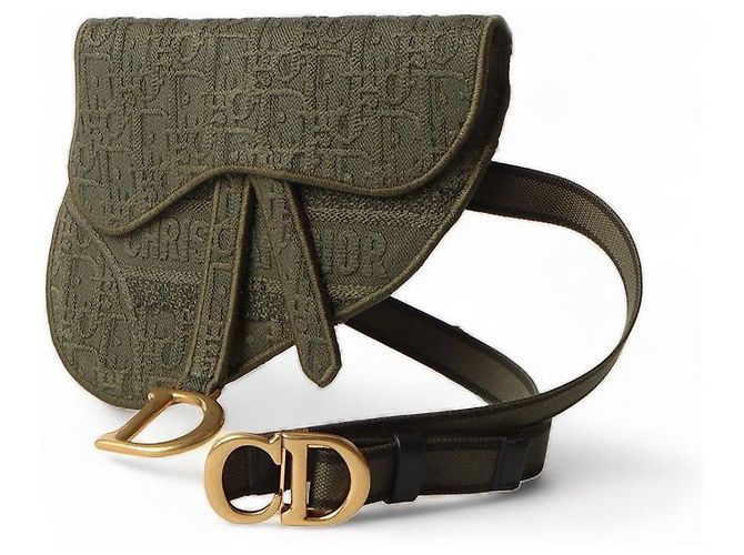 Dior Oblique Canvas Saddle Pouch Gürteltasche (Seltenes Stück) Braun - Ansicht 2