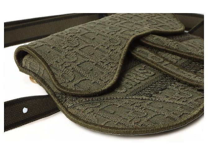 Dior Oblique Canvas Saddle Pouch Gürteltasche (Seltenes Stück) Braun - Ansicht 5