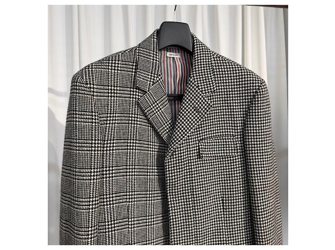 Thom Browne Glen Houndstooth RWB Wool Coat Multiple colors - view 2