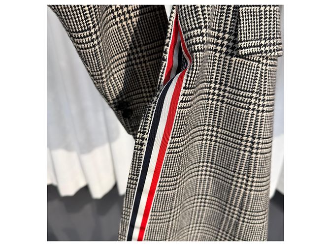Thom Browne Glen Houndstooth RWB Wool Coat Multiple colors - view 6