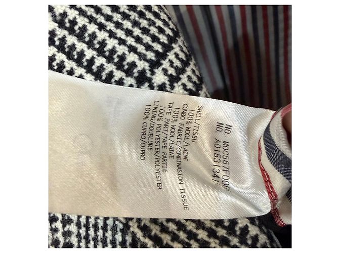 Thom Browne Glen Houndstooth RWB Wool Coat Multiple colors - view 9